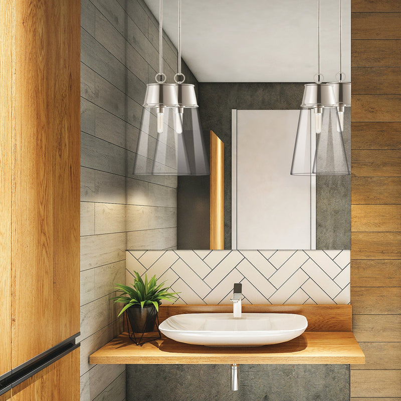 Wentworth 1 Light 11.5" Pendant in Polished Nickel in a room setting
