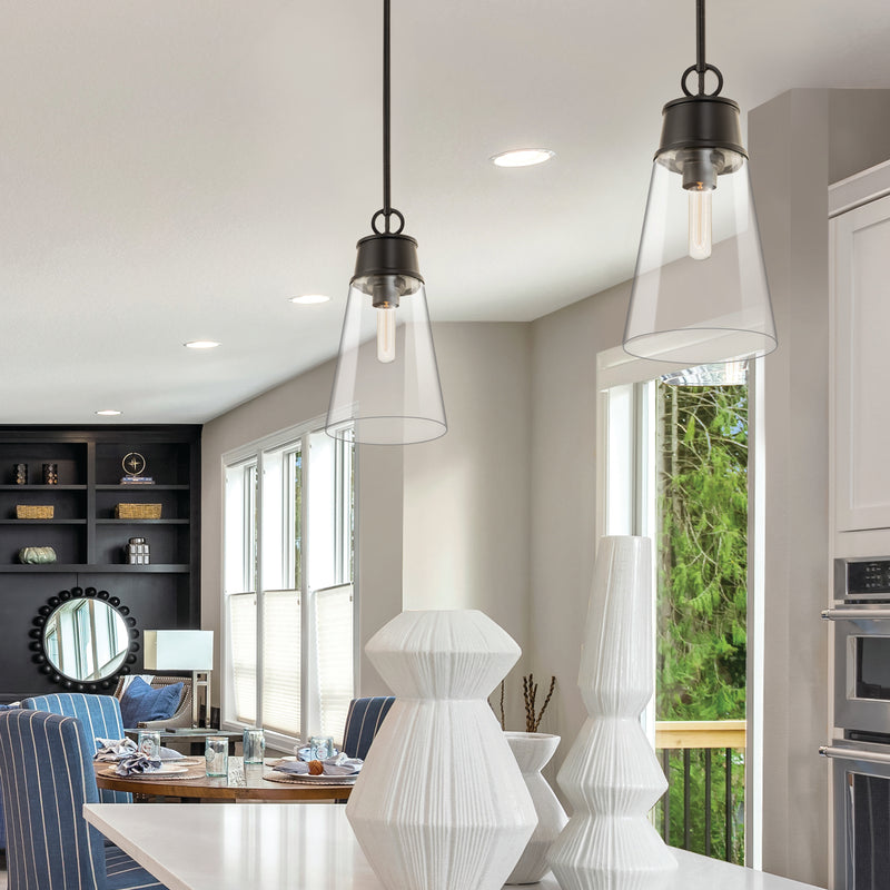 Wentworth 1 Light 7.5" Pendant in Plated Bronze in a room setting