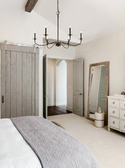 Arrington 6 Light 42" Chandelier in Matte Black in a room setting