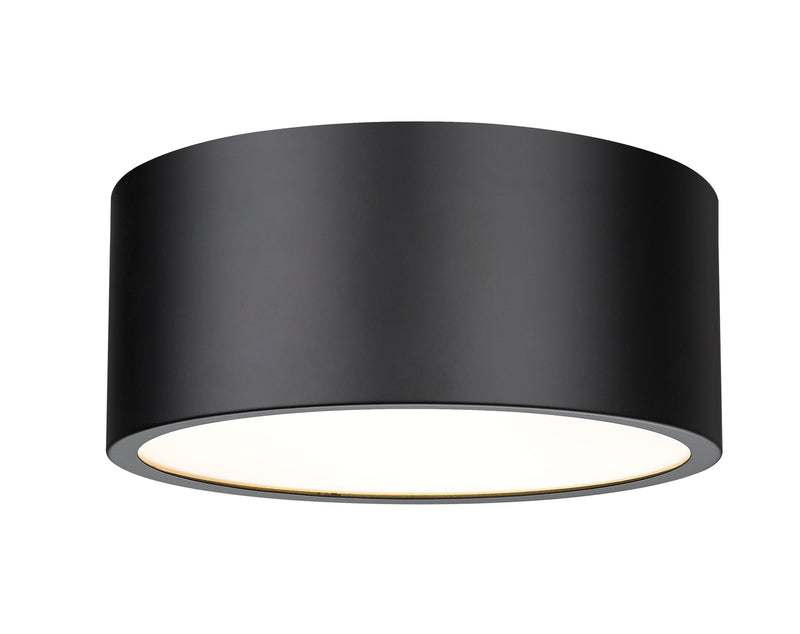 Harley 2 Light 12" Flush Mount in Matte Black