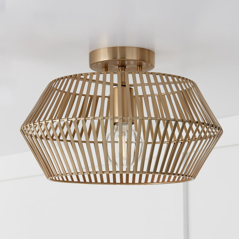 Kaiya Semi-Flush Mount in Matte Brass