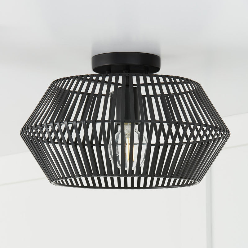Kaiya Semi-Flush Mount in Matte Black