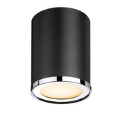 Arlo 1 Light 5.25" Flush Mount in Matte Black + Chrome