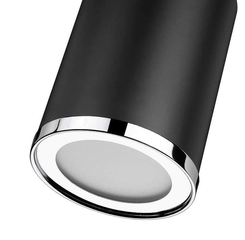 Arlo 1 Light 5.25" Flush Mount in Matte Black + Chrome