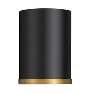 Arlo 1 Light 5.25" Flush Mount in Matte Black + Rubbed Brass