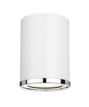Arlo 1 Light 5.25" Flush Mount in Matte White + Chrome