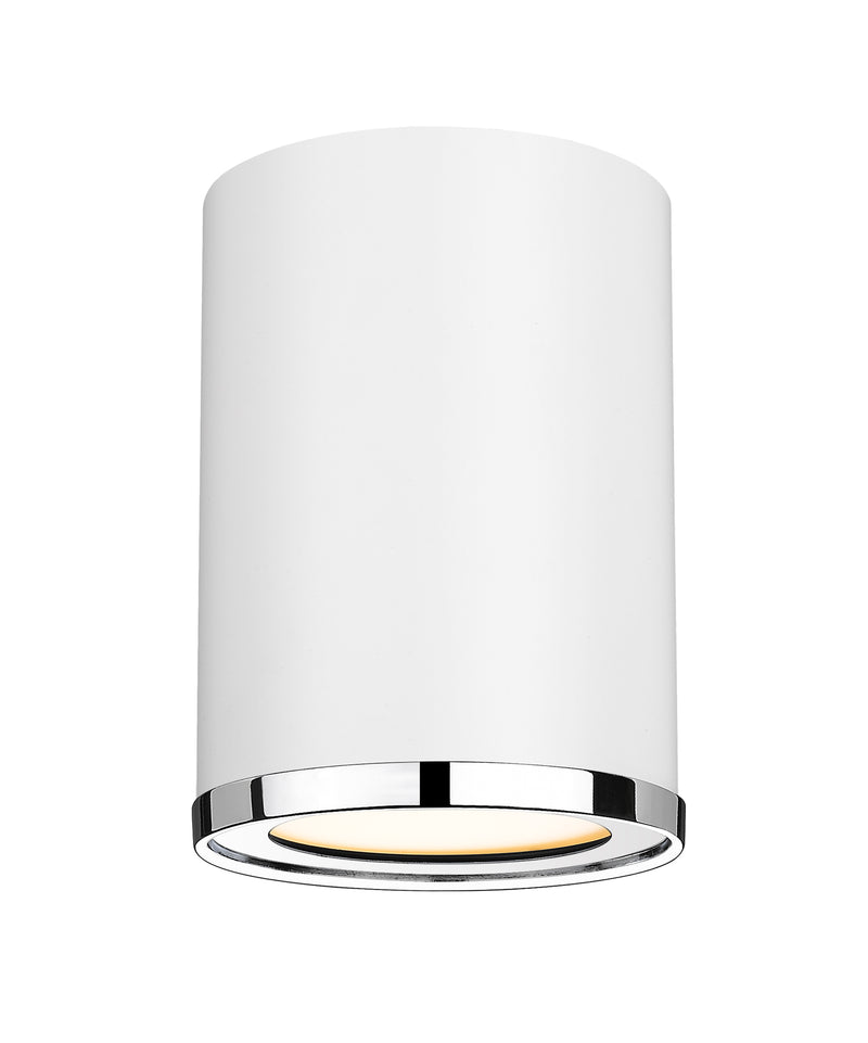 Arlo 1 Light 5.25" Flush Mount in Matte White + Chrome