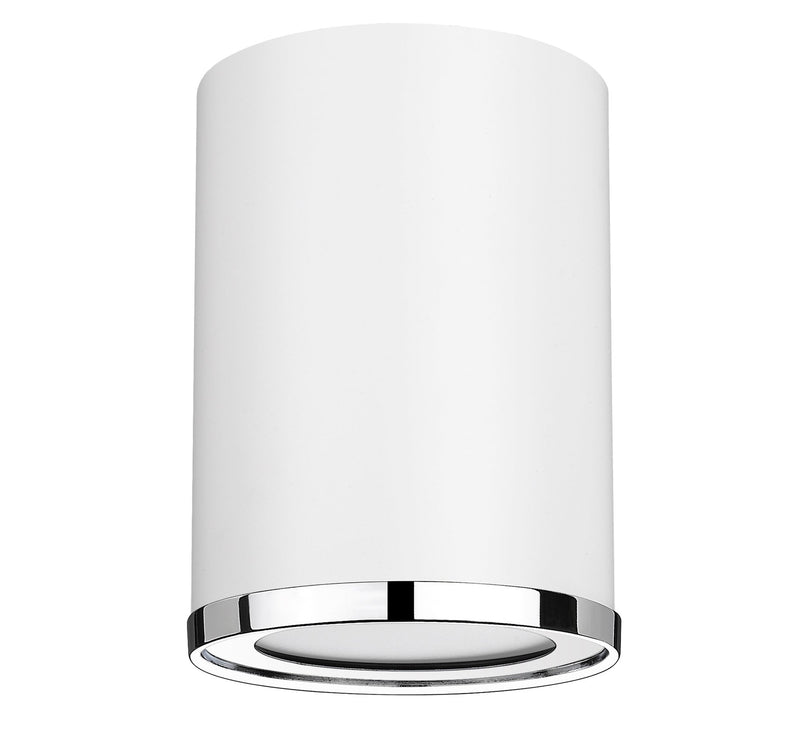 Arlo 1 Light 5.25" Flush Mount in Matte White + Chrome