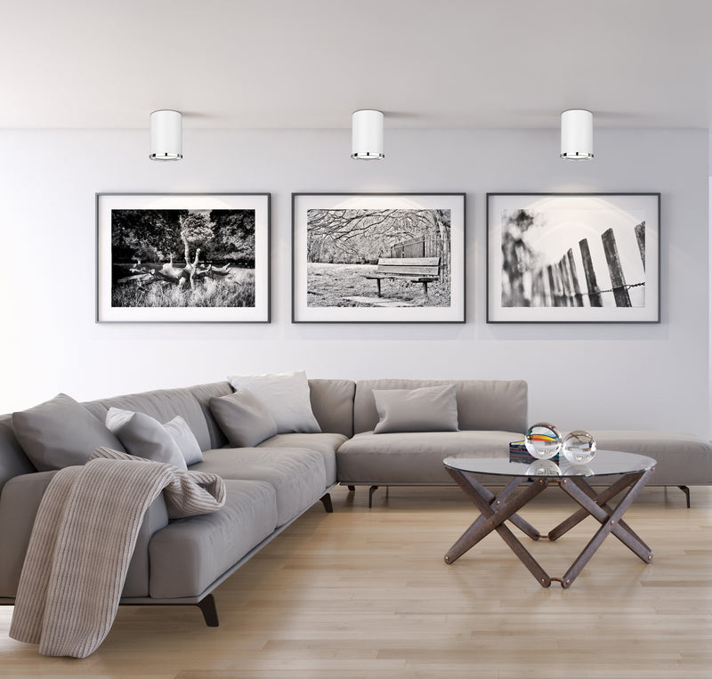 Arlo 1 Light 5.25" Flush Mount in Matte White + Chrome in a room setting