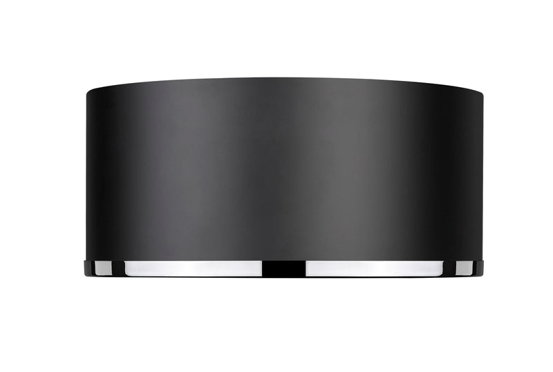 Arlo 2 Light 12.25" Flush Mount in Matte Black + Chrome