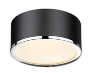 Arlo 2 Light 12.25" Flush Mount in Matte Black + Chrome