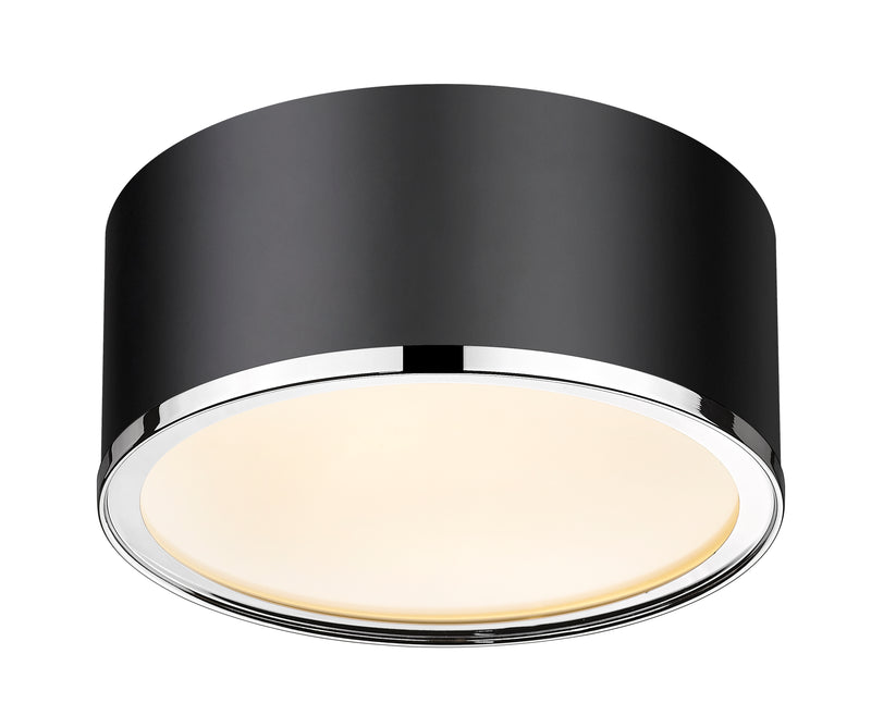 Arlo 2 Light 12.25" Flush Mount in Matte Black + Chrome