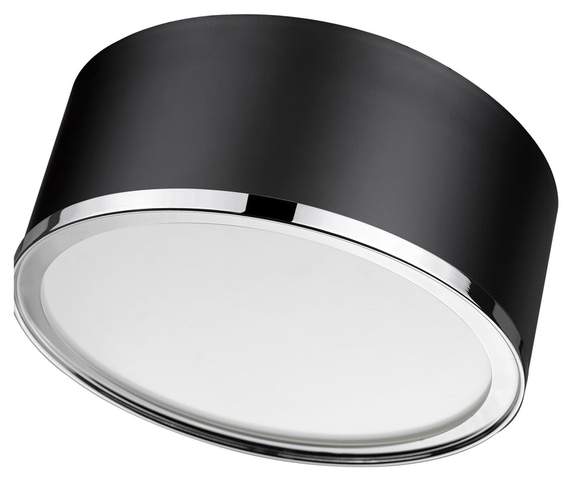 Arlo 2 Light 12.25" Flush Mount in Matte Black + Chrome