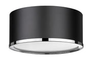 Arlo 2 Light 12.25" Flush Mount in Matte Black + Chrome