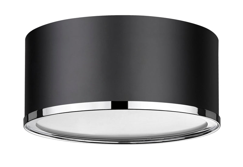 Arlo 2 Light 12.25" Flush Mount in Matte Black + Chrome