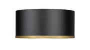 Arlo 2 Light 12.25" Flush Mount in Matte Black + Rubbed Brass