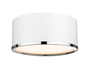 Arlo 2 Light 12.25" Flush Mount in Matte White + Chrome