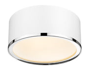 Arlo 2 Light 12.25" Flush Mount in Matte White + Chrome