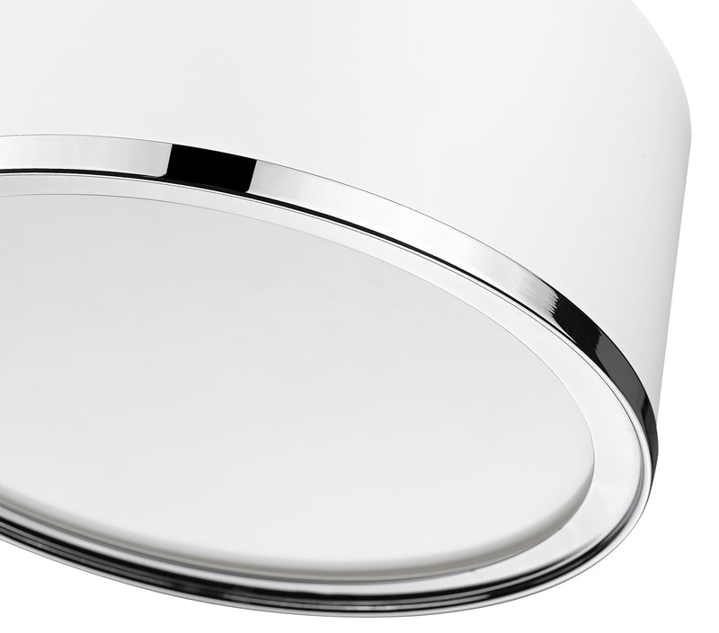 Arlo 2 Light 12.25" Flush Mount in Matte White + Chrome