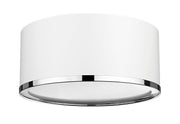 Arlo 2 Light 12.25" Flush Mount in Matte White + Chrome