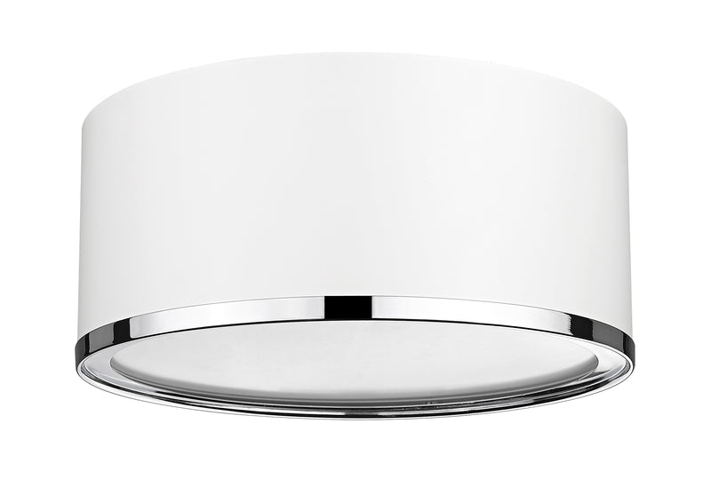 Arlo 2 Light 12.25" Flush Mount in Matte White + Chrome