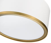 Arlo 2 Light 12.25" Flush Mount in Matte White + Rubbed Brass