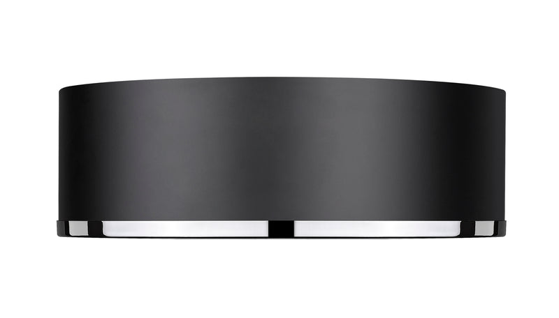 Arlo 3 Light 16" Flush Mount in Matte Black + Chrome