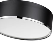 Arlo 3 Light 16" Flush Mount in Matte Black + Chrome