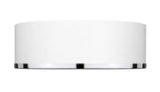 Arlo 3 Light 16" Flush Mount in Matte White + Chrome