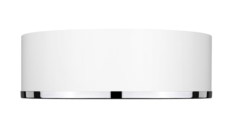 Arlo 3 Light 16" Flush Mount in Matte White + Chrome