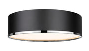 Arlo 4 Light 20.25" Flush Mount in Matte Black + Chrome