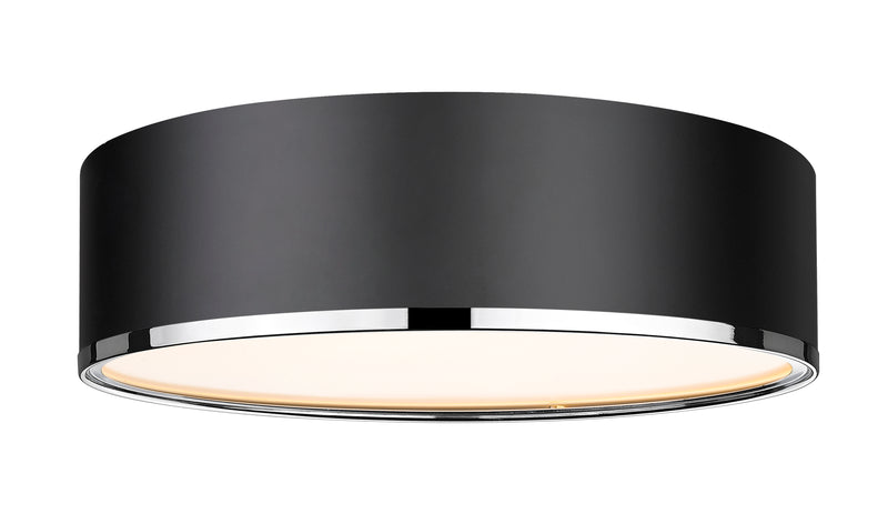 Arlo 4 Light 20.25" Flush Mount in Matte Black + Chrome