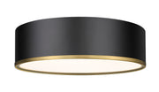 Arlo 4 Light 20.25" Flush Mount in Matte Black + Rubbed Brass