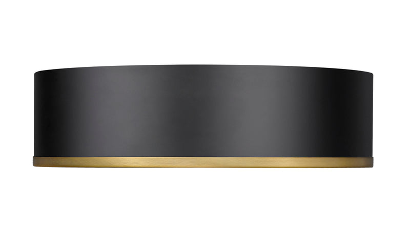 Arlo 4 Light 20.25" Flush Mount in Matte Black + Rubbed Brass