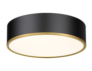 Arlo 4 Light 20.25" Flush Mount in Matte Black + Rubbed Brass