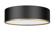 Arlo 4 Light 20.25" Flush Mount in Matte Black + Rubbed Brass