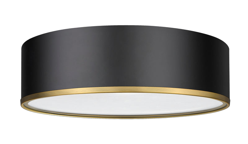 Arlo 4 Light 20.25" Flush Mount in Matte Black + Rubbed Brass