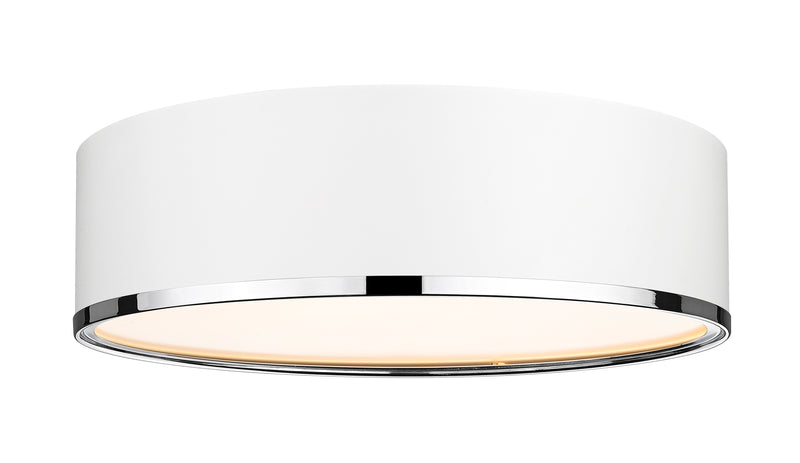 Arlo 4 Light 20.25" Flush Mount in Matte White + Chrome