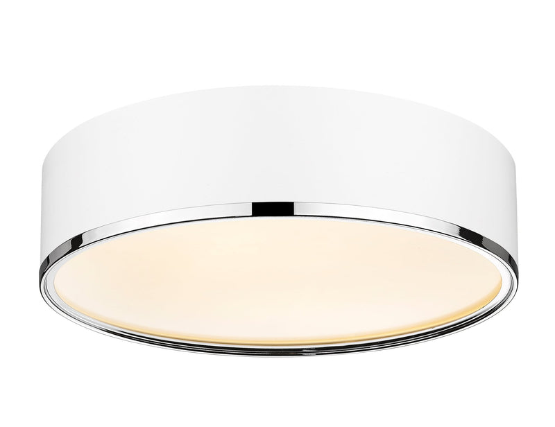 Arlo 4 Light 20.25" Flush Mount in Matte White + Chrome