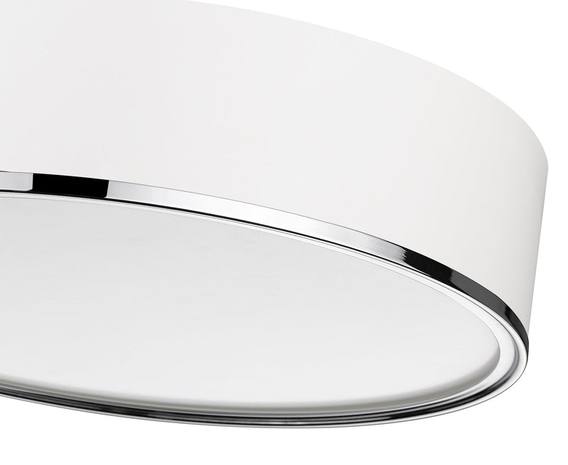 Arlo 4 Light 20.25" Flush Mount in Matte White + Chrome