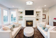 Arlo 4 Light 20.25" Flush Mount in Matte White + Chrome in a room setting