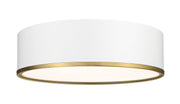 Arlo 4 Light 20.25" Flush Mount in Matte White + Rubbed Brass