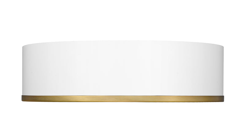 Arlo 4 Light 20.25" Flush Mount in Matte White + Rubbed Brass