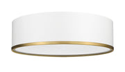 Arlo 4 Light 20.25" Flush Mount in Matte White + Rubbed Brass