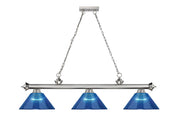 Cordon 3 Light 57.25" Billiard, Acrylic Shades (ARC) in Brushed Nickel