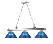 Cordon 3 Light 57.25" Billiard, Acrylic Shades (ARC) in Brushed Nickel
