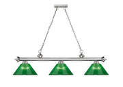 Cordon 3 Light 57.25" Billiard, Acrylic Shades (ARC) in Brushed Nickel