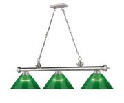 Cordon 3 Light 57.25" Billiard, Acrylic Shades (ARC) in Brushed Nickel