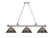 Cordon 3 Light 57.25" Billiard, Acrylic Shades (ARC) in Brushed Nickel