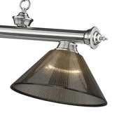 Cordon 3 Light 57.25" Billiard, Acrylic Shades (ARC) in Brushed Nickel